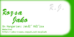 rozsa jako business card